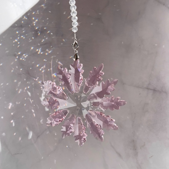 Crystal Snowflake Sun Catcher Christmas Tree Decor Czech Bohemia Crystal Gift - Picture 6 of 12